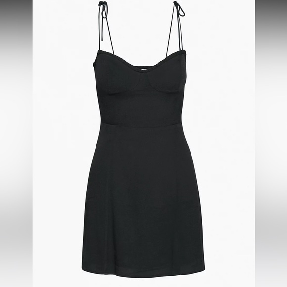 SOLD - Aritzia Wilfred Black Fable Dress Summer Mini Dress Size 8 - Picture 3 of 11